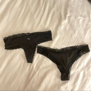 aerie black lace thongs